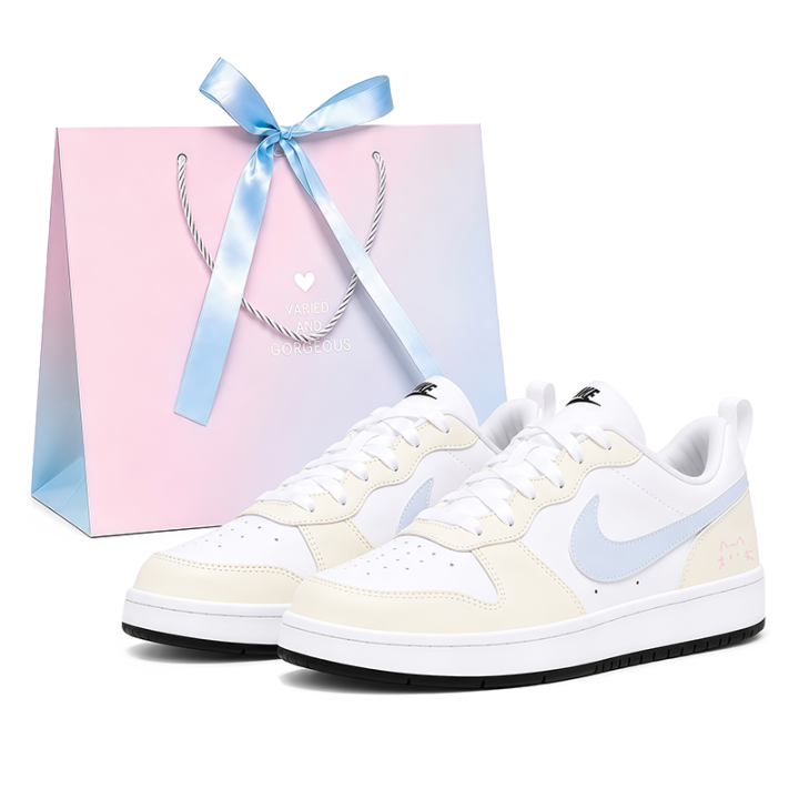 Nike Nike Court Borough Skateboard Shoes Unisex Low Top Blue Yellow