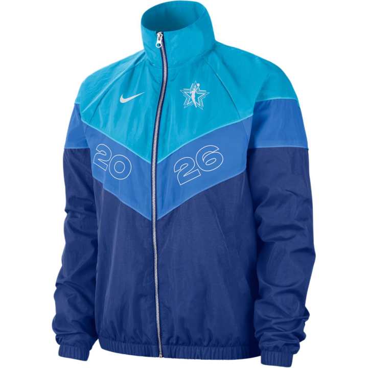 Nike Nike WNBA Jackets Women's Torrent Blue/Light Current Blue/Signal Blue/White Stand Collar Moderate