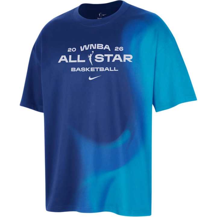 Nike Nike WNBA Quick Dry T Shirts Unisex Sprint Blue/White Crew Neck Moderate