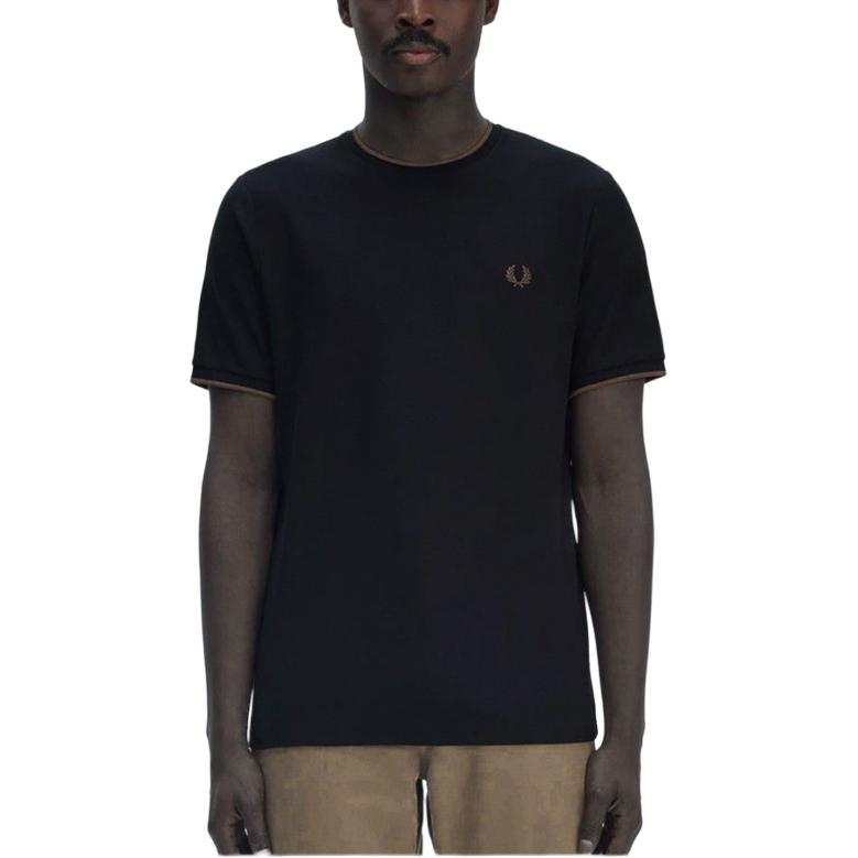 FRED PERRY T Shirts Men's Blue Crew Neck Straight Fit