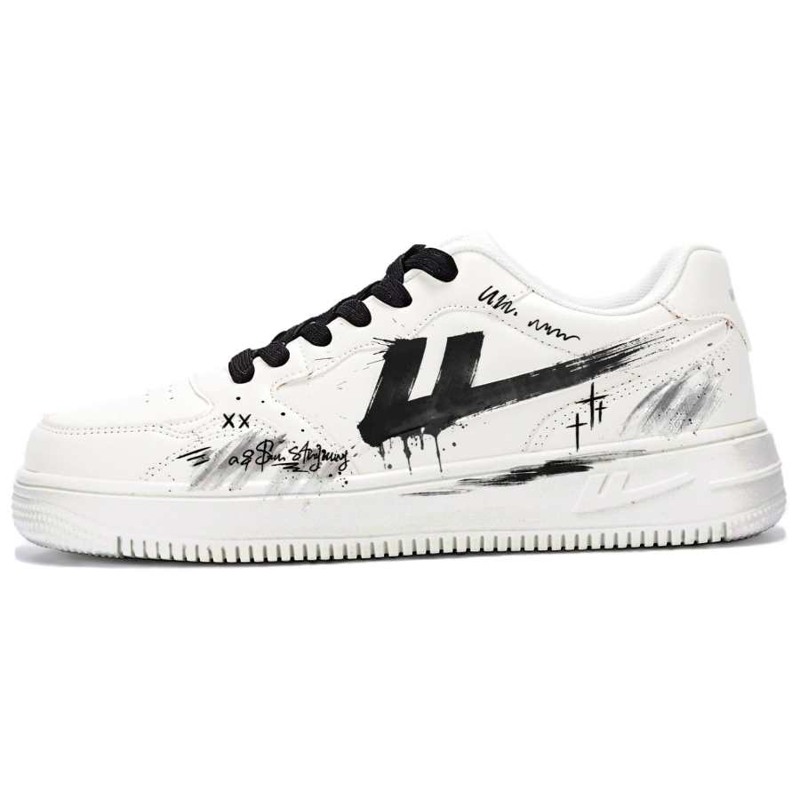 WARRIOR WARRIOR Skateboard Shoes Unisex Low Top White & Black