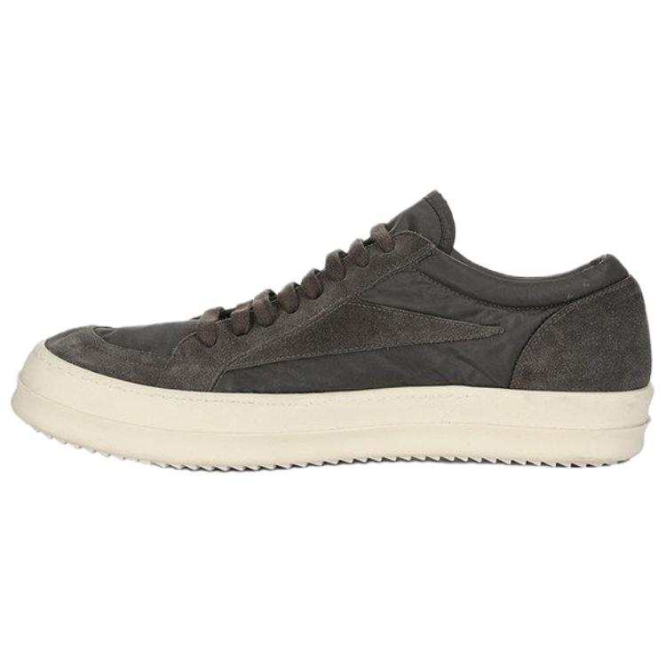 RICK OWENS VINTAGE SNEAKS Skateboard Shoes Men's Low Top Dark Earth & Milk White
