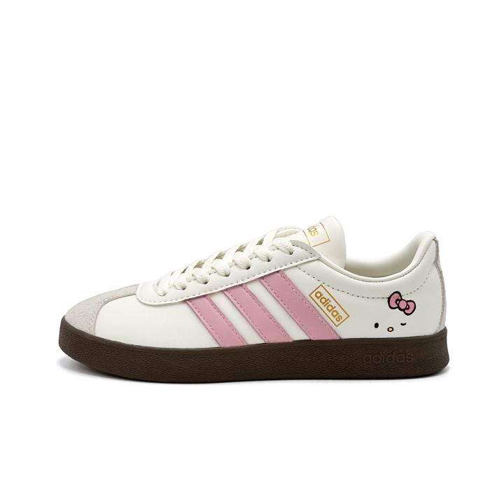 Adidas Adidas VL COURT 2.0 Classic Ink Pink Cat Head Abrasion Resistant Low top German Army Trainers Unisex Pink White