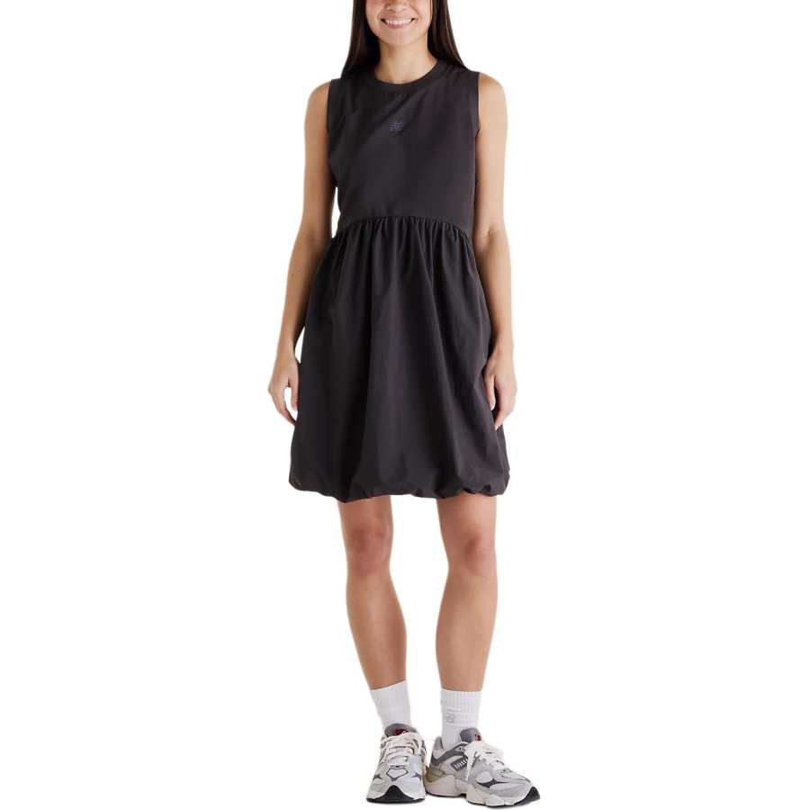 New Balance New Balance NBX Sleeveless Dresses Women's Washed Black Tone Crew Neck Moderate Short Skirt