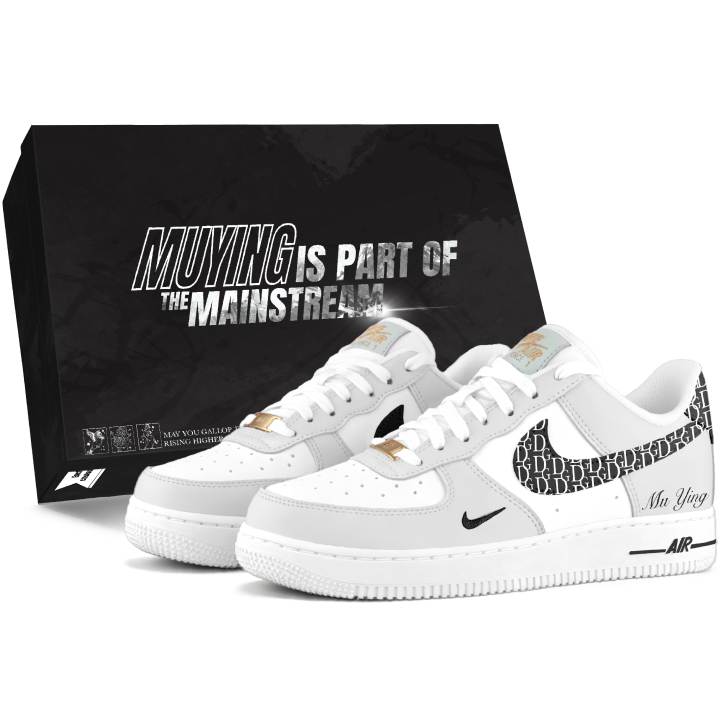 Nike Nike Air Force 1 Skateboard Shoes Unisex Low Top Gray/White