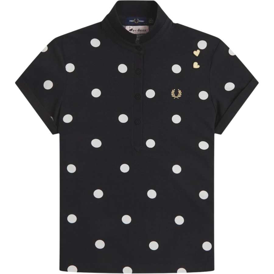 FRED PERRY Polo Shirts Women's Black Polo Collar Moderate Straight Fit