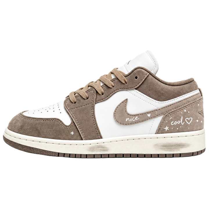 Jordan Jordan Nu Retro Skateboard Shoes Unisex Low Top White, Brown