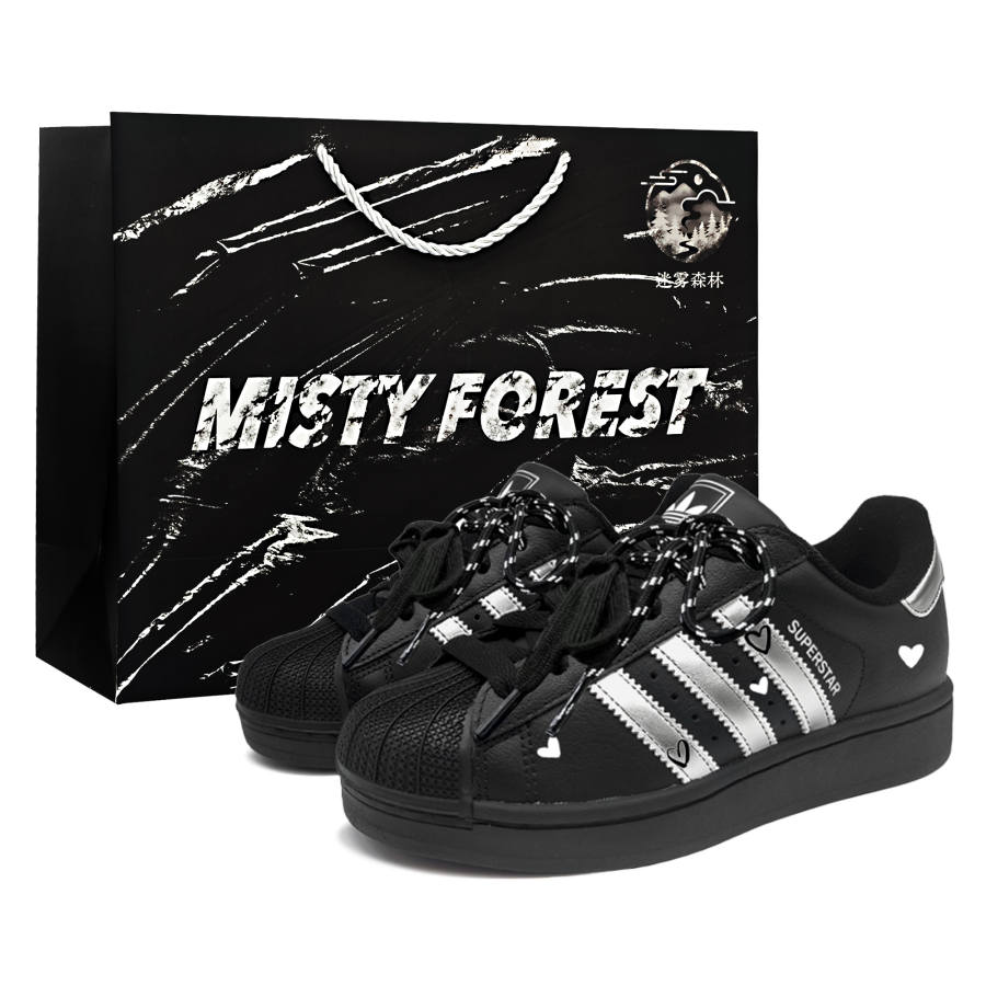 Adidas Originals Superstar 2 Skateboard Shoes Unisex Low Top Black Silver
