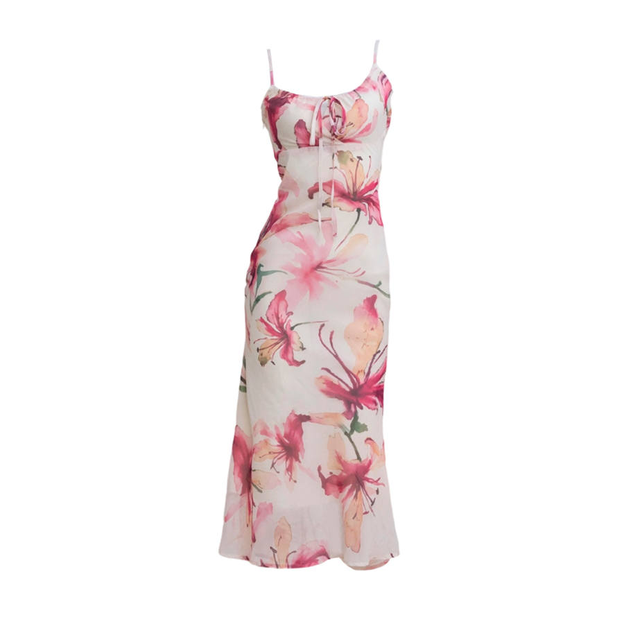 TUSHIFEI Slip Dresses Women's Pink Mist Apricot Island Moderate Midi Skirt Bodycon Skirt