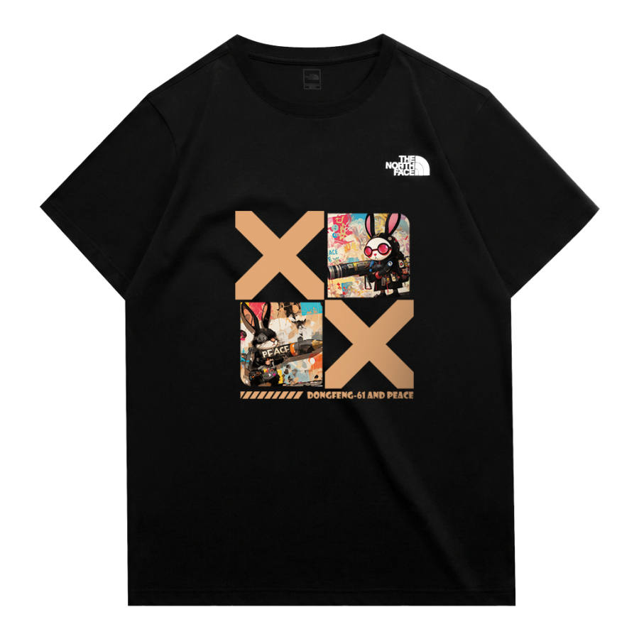 THE NORTH FACE Basic T Shirts Unisex Black Crew Neck Moderate