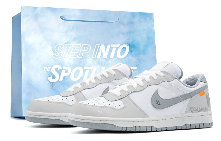 Nike Nike Big Skateboard Shoes Men's Low Top White/Gray