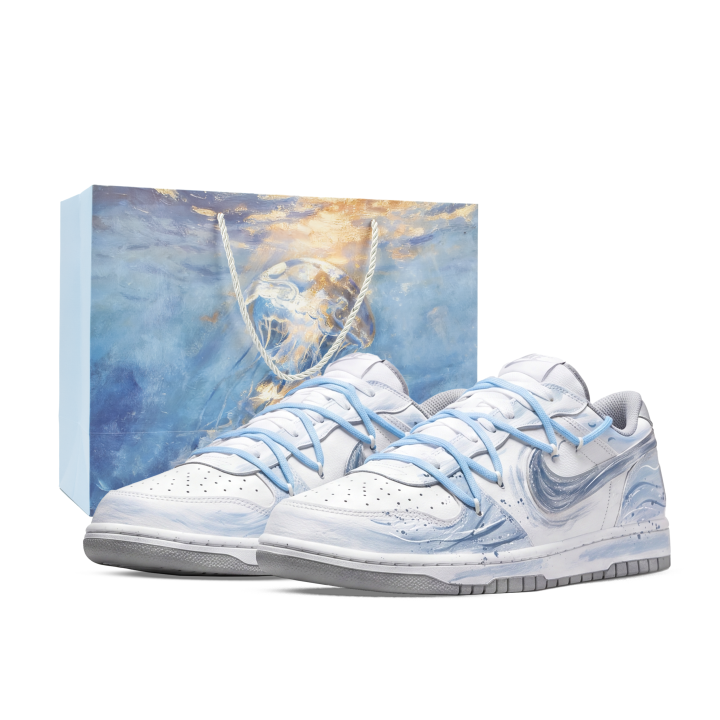 Nike Nike Big Skateboard Shoes Unisex Low Top White/Blue