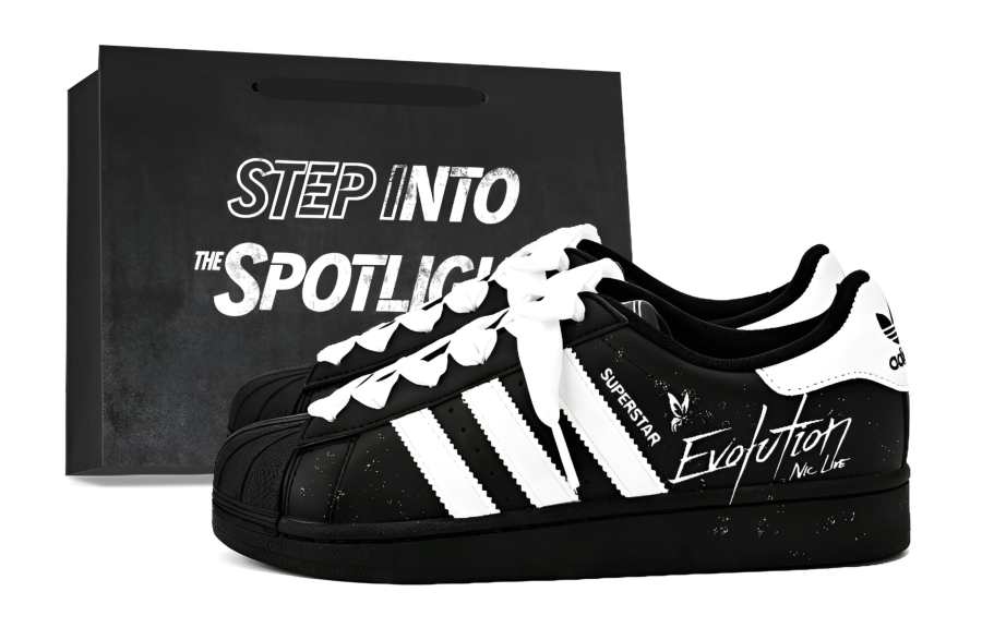 Adidas Originals Superstar 2 Skateboard Shoes Unisex Low Top Black & White Black Shopping Bag
