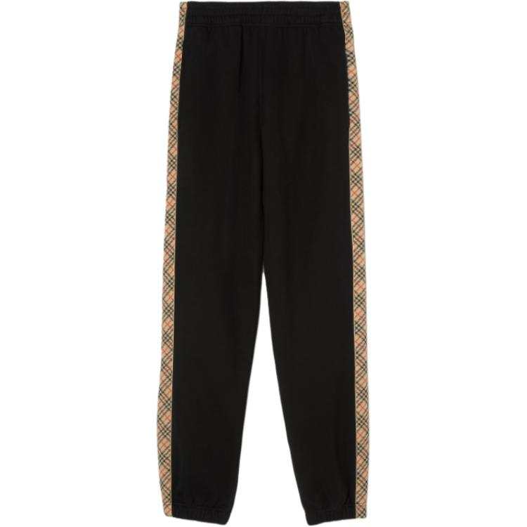 Burberry Knitted Sweatpants Men's Black Moderate Cuffed Pants