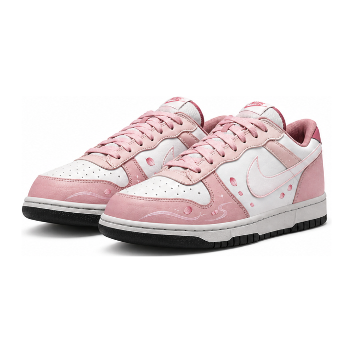 Nike Nike Big Skateboard Shoes Men's Low Top Pink White Color Block Cherry Blossom Theme Colorway