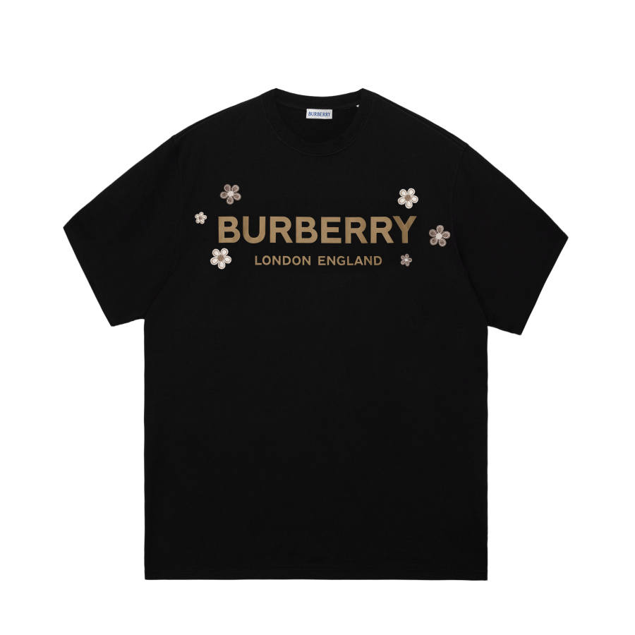 Burberry T Shirts Men's Black Crew Neck Moderate