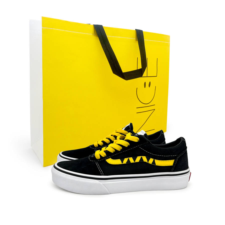 Vans Ward Skateboard Shoes Unisex Low Top Black & Yellow