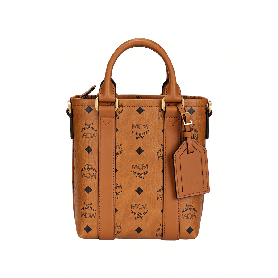 MCM MCM Visetos Classic Pattern Artificial Leather Fabric Handbag Mini Unisex Brown