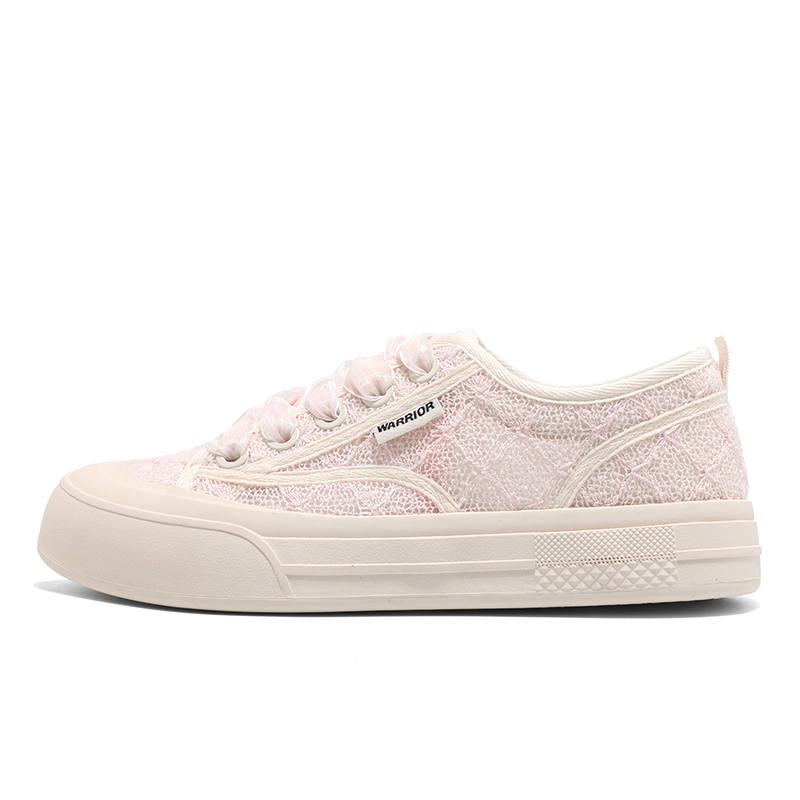 WARRIOR Skateboard Shoes Women's Low Top Pink, Black, Beige, Green