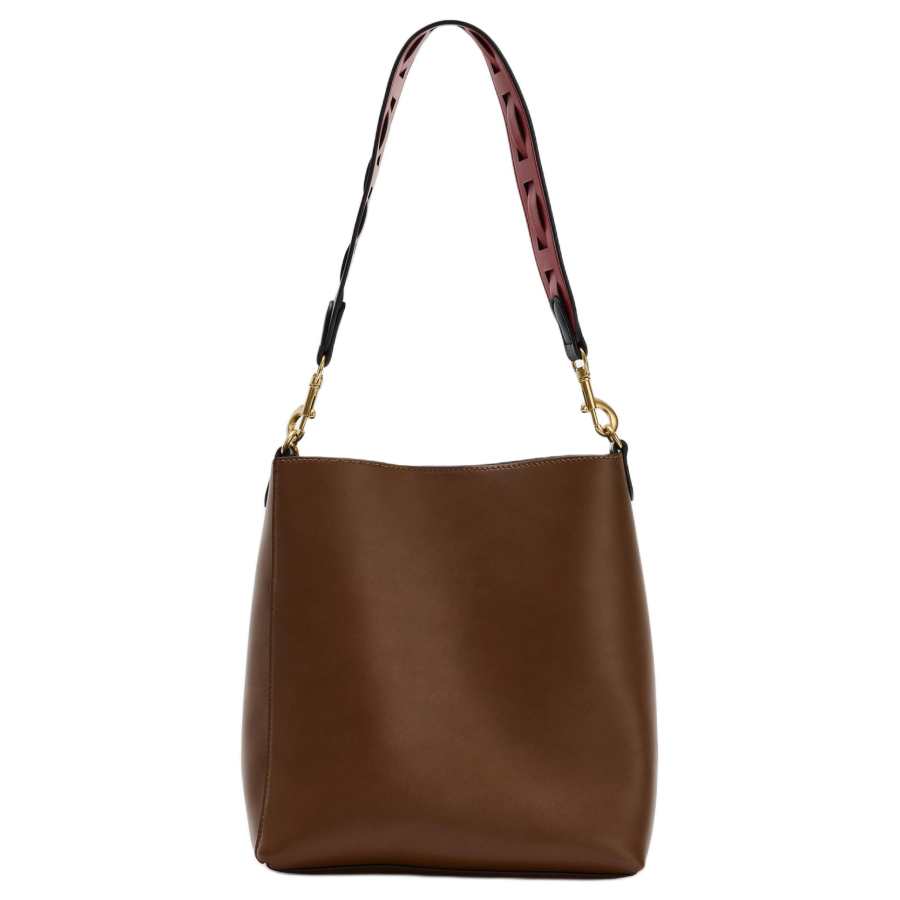 ZARA Crossbody Bags Dark Brown Yellow