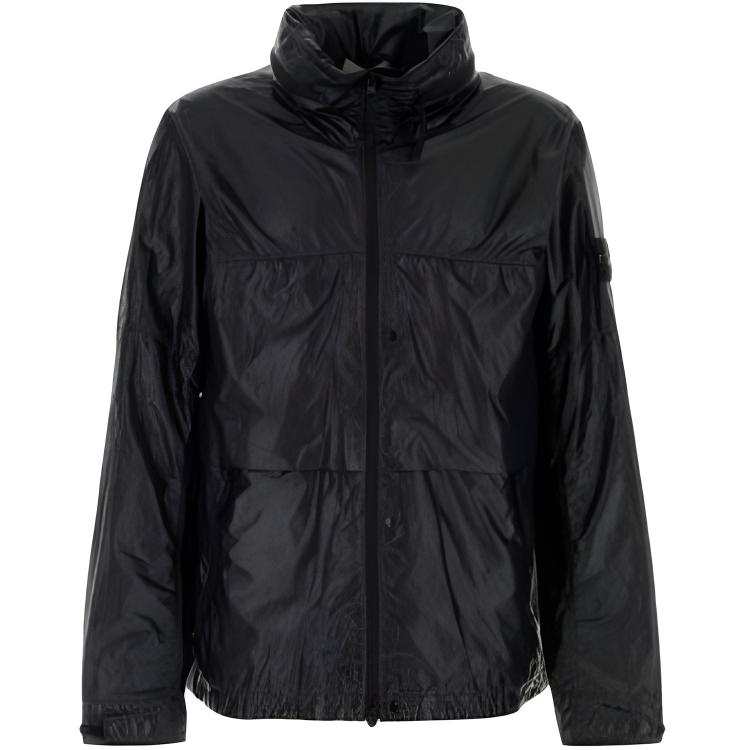 STONE ISLAND Jackets Men's Black Hooded Non Detachable Moderate Other