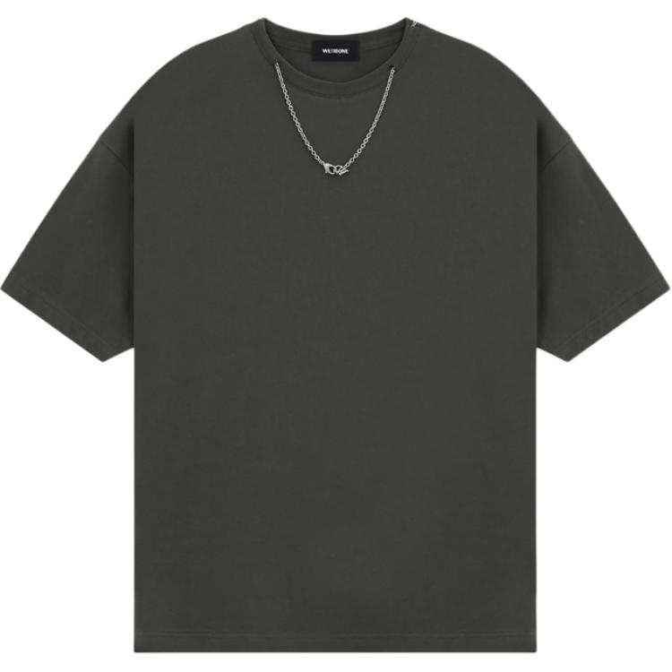 WE11DONE T Shirts Unisex Charcoal Black Crew Neck Moderate Other