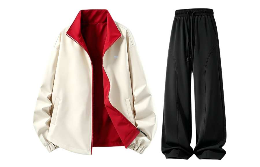 WARRIOR WARRIOR Windbreaker Jacket & Pants Sets Unisex Stand Collar Moderate