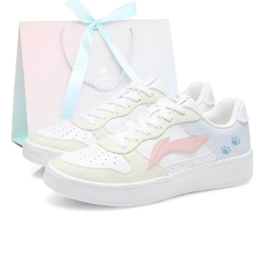 Li-Ning Li Ning Floating Boat Skateboard Shoes Women's Low Top Yellow Pink Blue