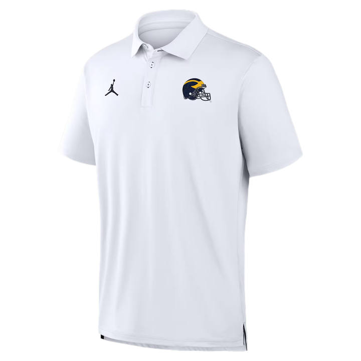 Jordan Jordan College Dri FIT Polo Shirts Men's White/University Navy Polo Collar Moderate