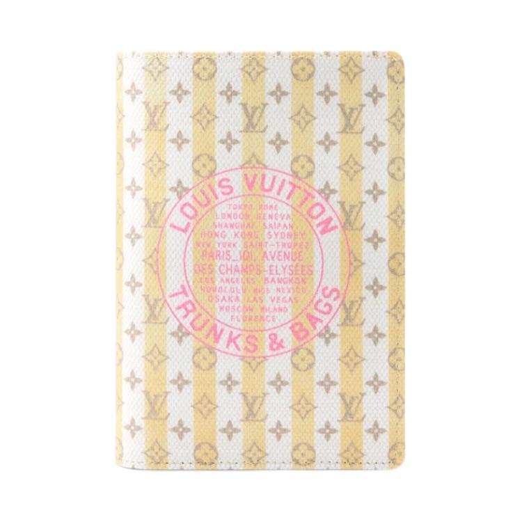 LOUIS VUITTON Coated Canvas With Artificial Leather Passport Holder Women's Yellow & White