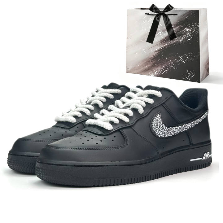 Nike Nike Air Force 1 Skateboard Shoes Unisex Low Top Black/White/Silver