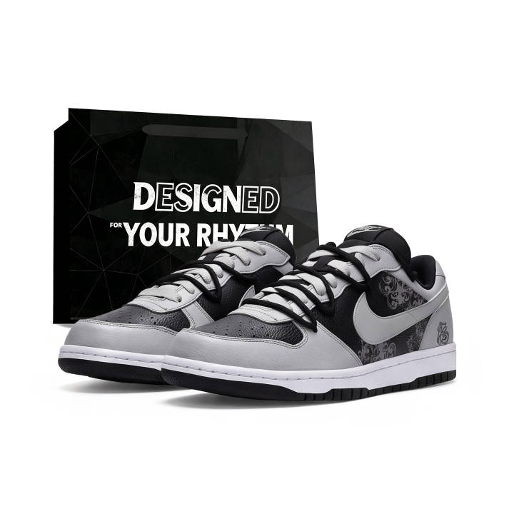 Nike Nike Big Skateboard Shoes Men's Low Top Black Gray