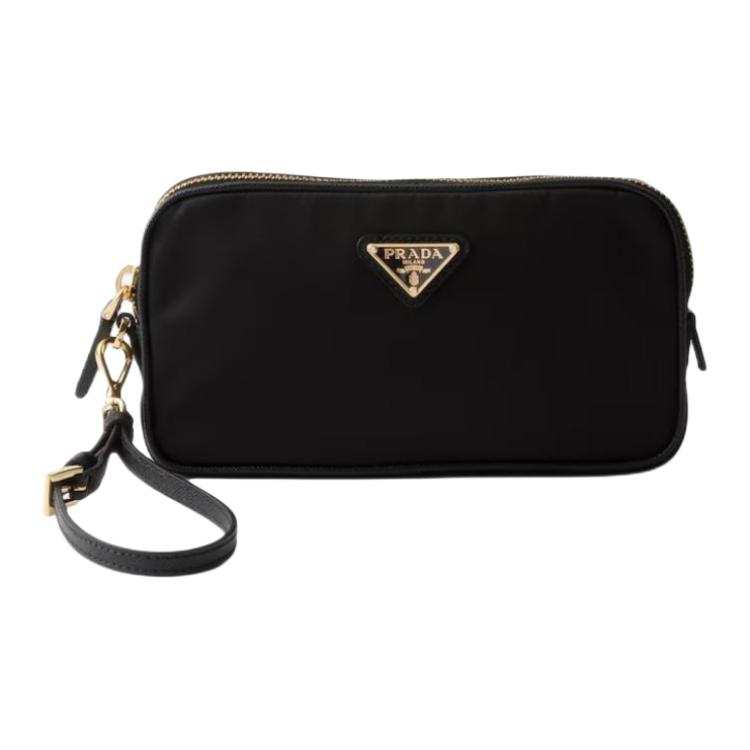PRADA PRADA Re Edition Recycled Nylon Clutch Women's Black