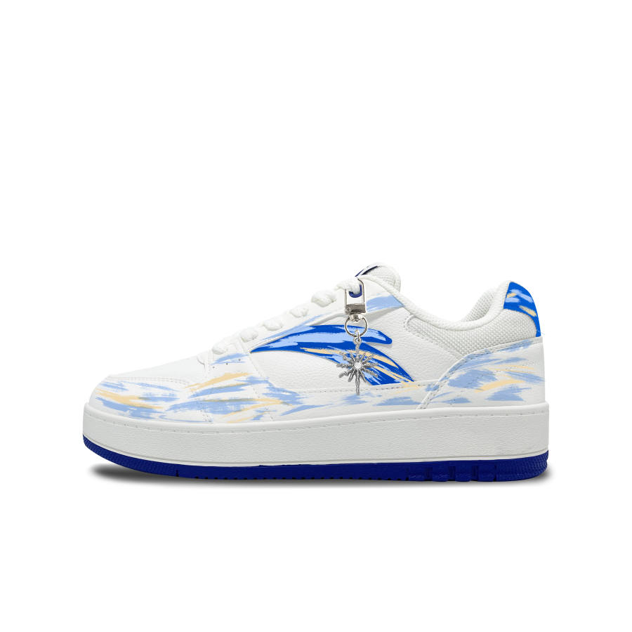 ANTA Original 2 Skateboard Shoes Unisex Low Top White Blue Yellow Color Block Graffiti