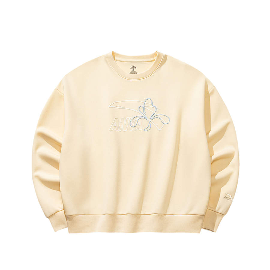 ANTA Sweatshirts Women's Oil Wax Paper Yellow 2 Crew Neck Moderate