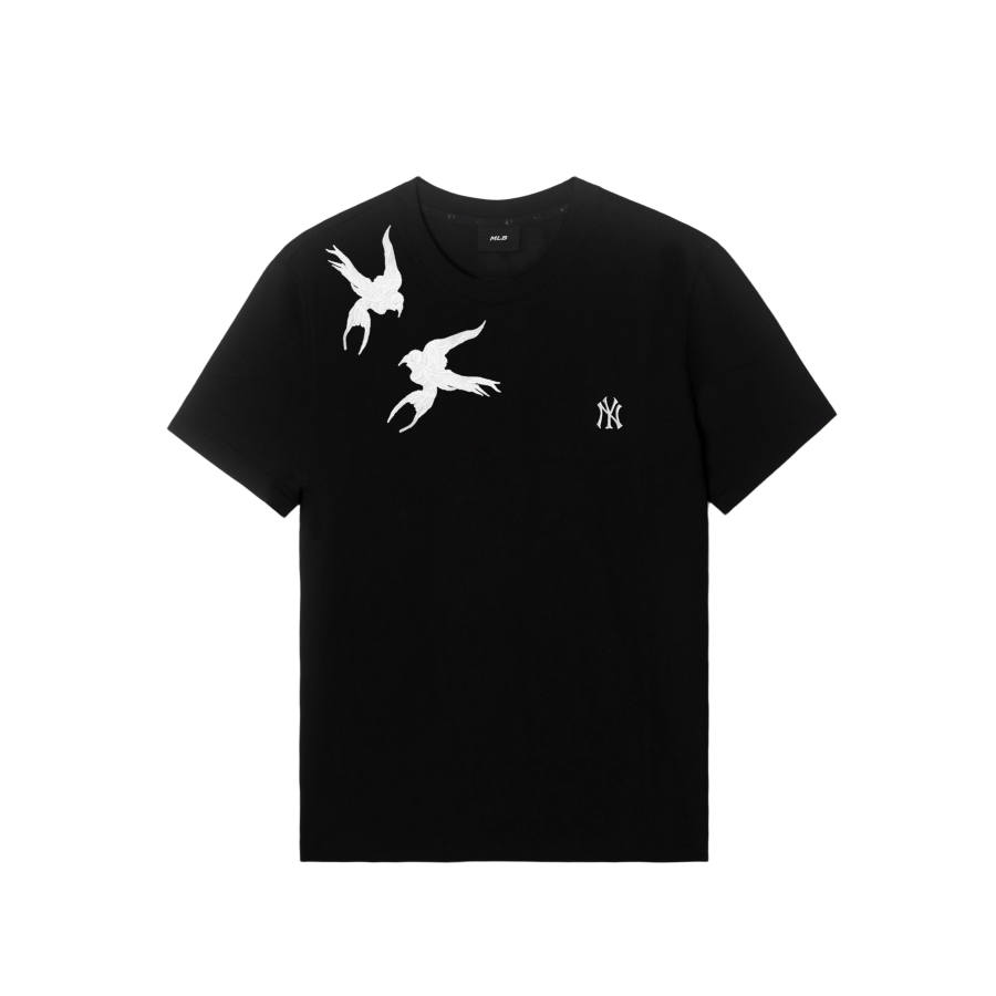 MLB T Shirts Unisex New York Yankees/Black Crew Neck Moderate Straight Fit