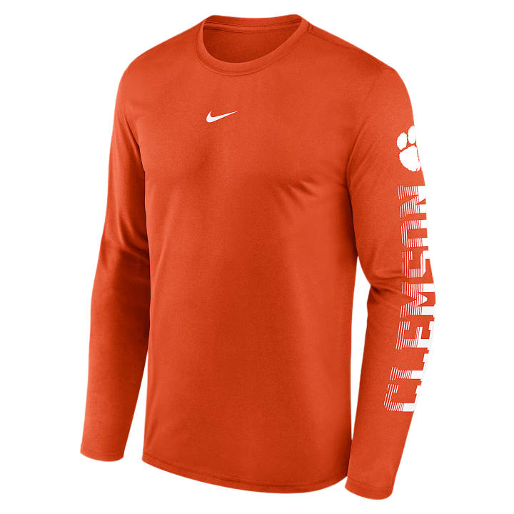 Nike Nike Quick Dry T Shirts Men's University Orange Crew Neck Moderate