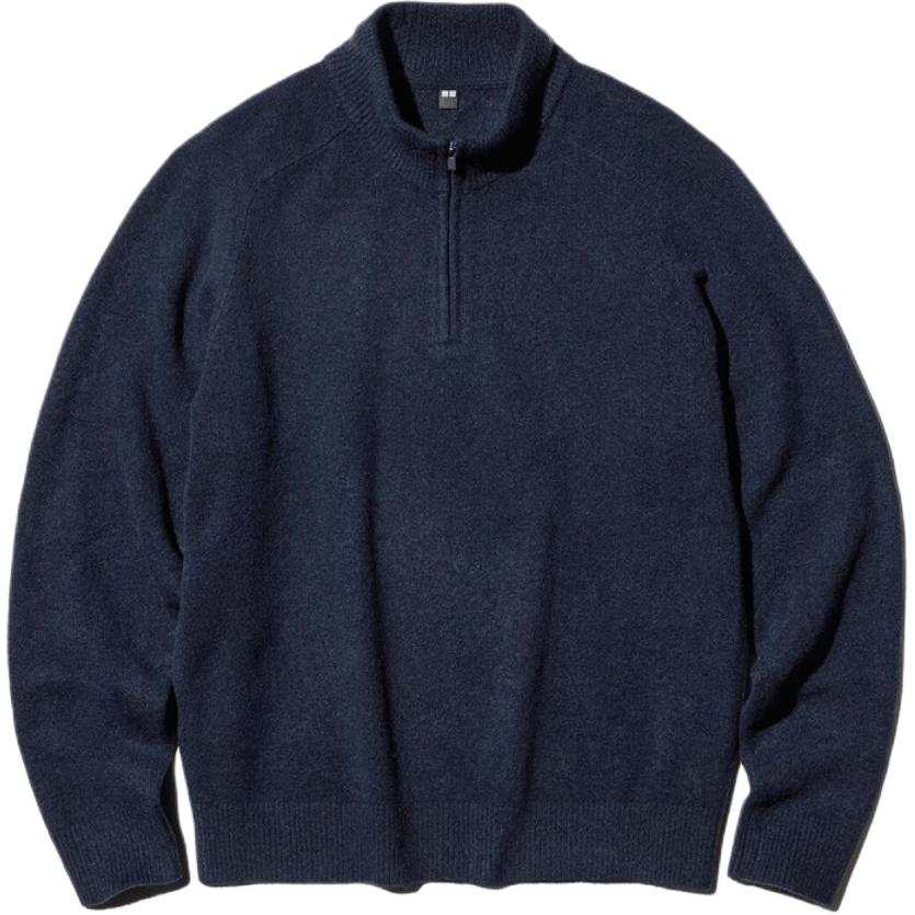 UNIQLO FW26 Knitwear Men's Navy Blue Stand Collar Moderate