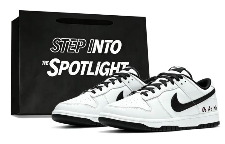 Nike Nike Dunk Skateboard Shoes Unisex Low Top White & Black Color Block With Pink Accent