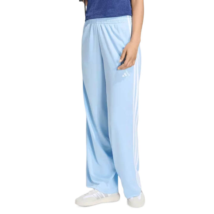 Adidas Adidas Knitted Sweatpants Women's Glowing Blue Light Moderate Straight Fit Pants