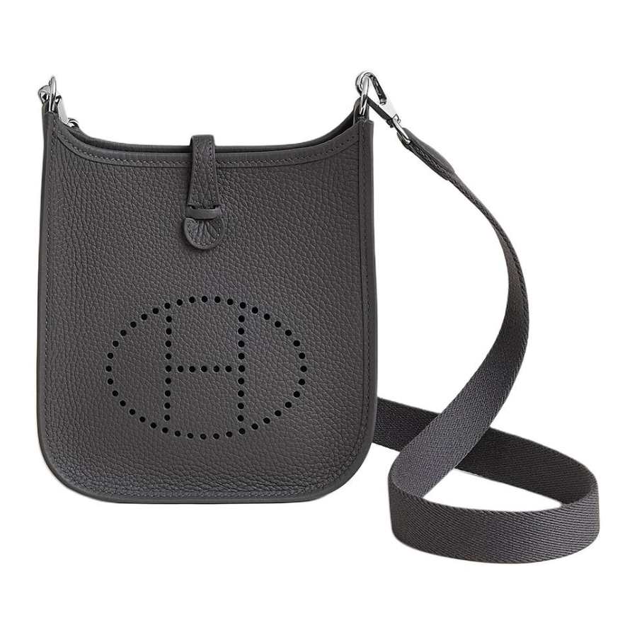 HERMES Evelyne Clemence Cow Leather Crossbody Bags 16 Women's 85 Ardoise Slate Gray