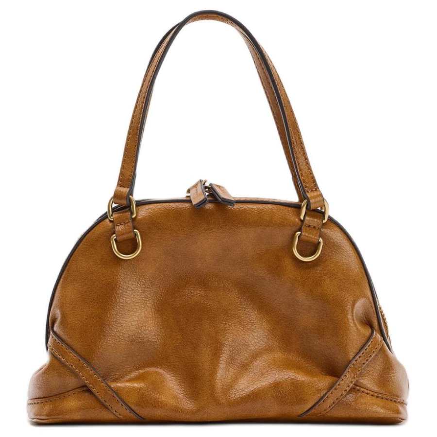 ZARA Handbags Dark Brown Yellow
