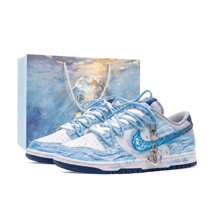 Nike Nike Dunk Skateboard Shoes Unisex Low Top White/Blue/Gray
