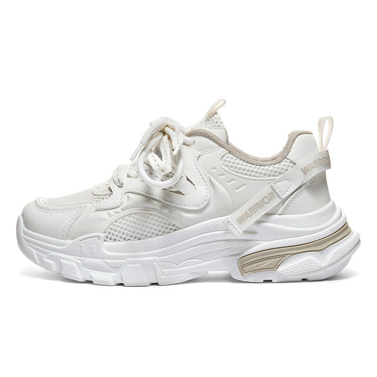 WARRIOR Chunky Sneakers Women's Low Top Beige Khaki