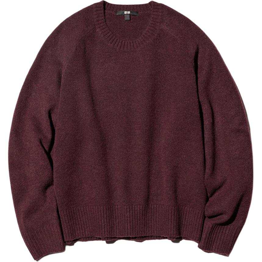 UNIQLO FW26 Sweaters Women's 19 Burgundy Crew Neck Moderate