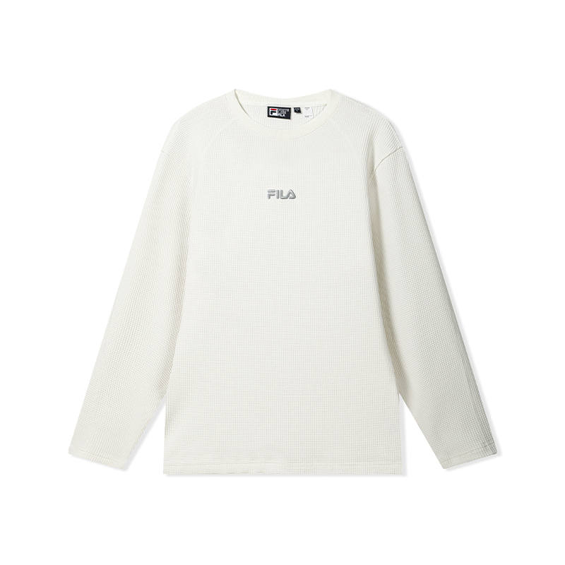 FILA T Shirts Men's Cloud White Crew Neck Moderate Straight Fit