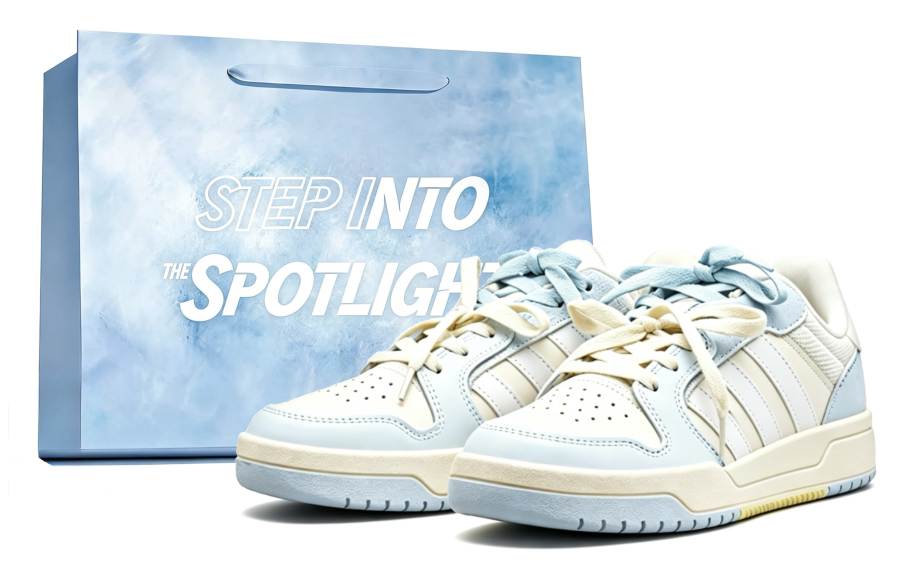 Adidas Neo Entrap Skateboard Shoes Unisex Low Top Light Blue Ecru Color Block
