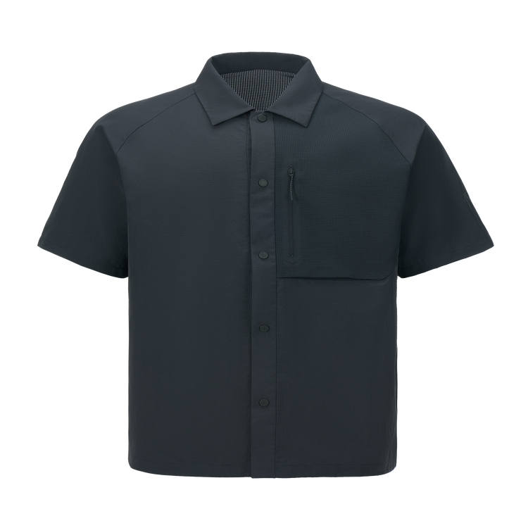 DESCENTE DESCENTE BLEU T Shirts Men's Lapel Thin