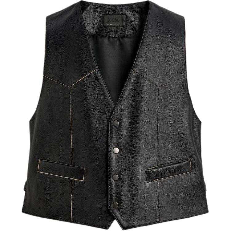 ZARA ZARA Vests Men's Black V Neck