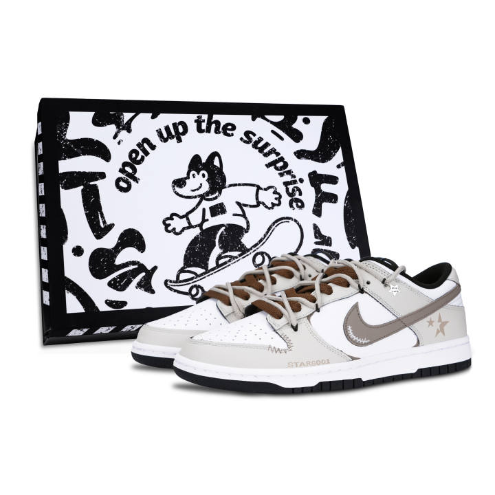 Nike Nike Dunk Skateboard Shoes Unisex Low Top White/Beige/Brown